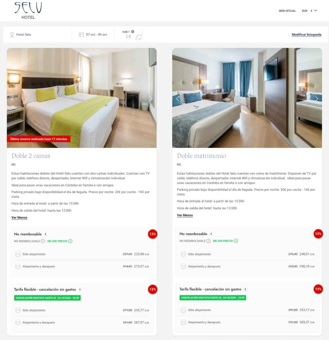 Quarto do Hotel Selu em Córdoba, Espanha